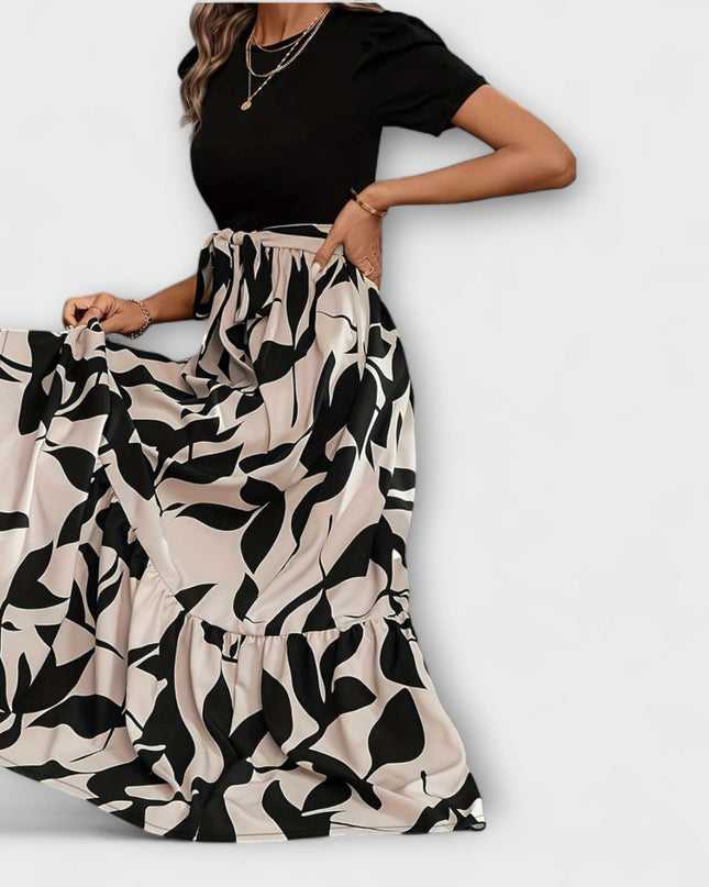 Zora - Sommerkleid mit Blumenmuster und Rundhalsausschnitt