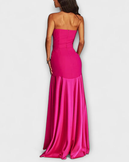 Christa - Schulterfreies Maxikleid mit V-Ausschnitt