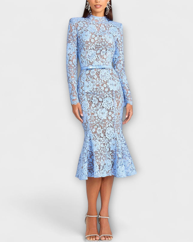 Martha - Elegantes Midi-Kleid aus floraler Spitze