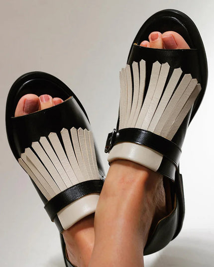 Marla - Plateausandalen mit Fransen