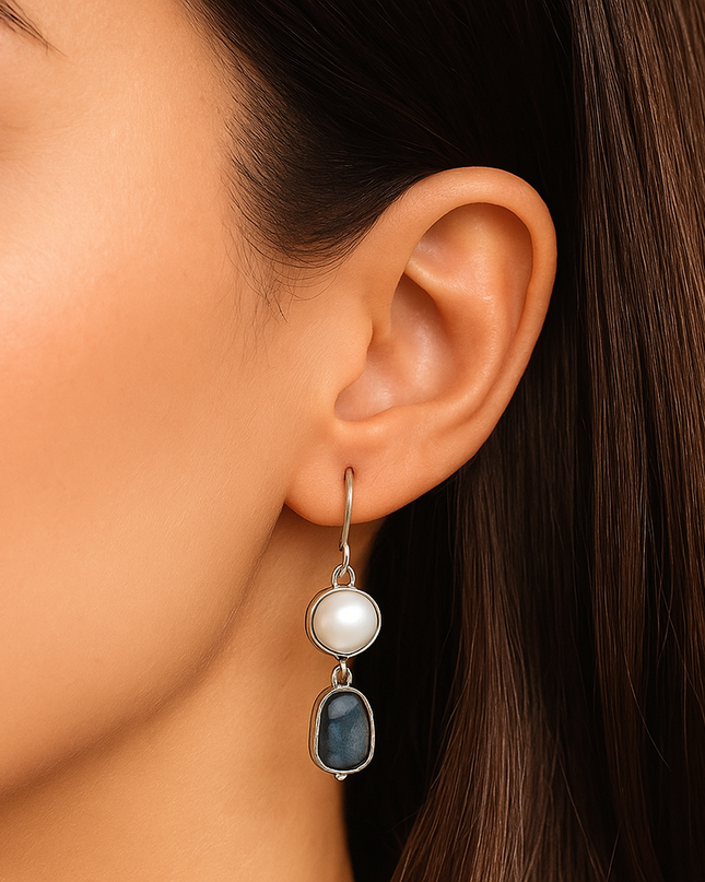 Ilse – Vintage-Ohrringe im Blue-Stone-Stil