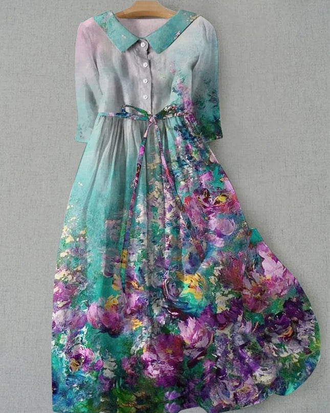 Carina - Damen Blumenkleid mit Taillenband