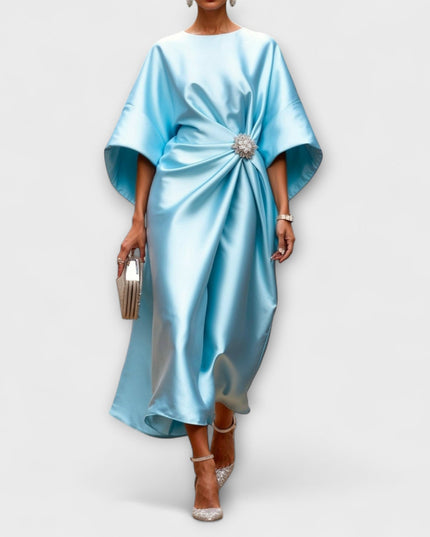 Oda - Luxe Shimmer Satin Langkleid