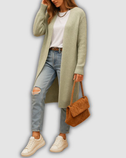 Nova - Klassische Damenstrickjacke mit offener Vorderseite