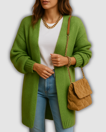 Nova - Klassische Damenstrickjacke mit offener Vorderseite