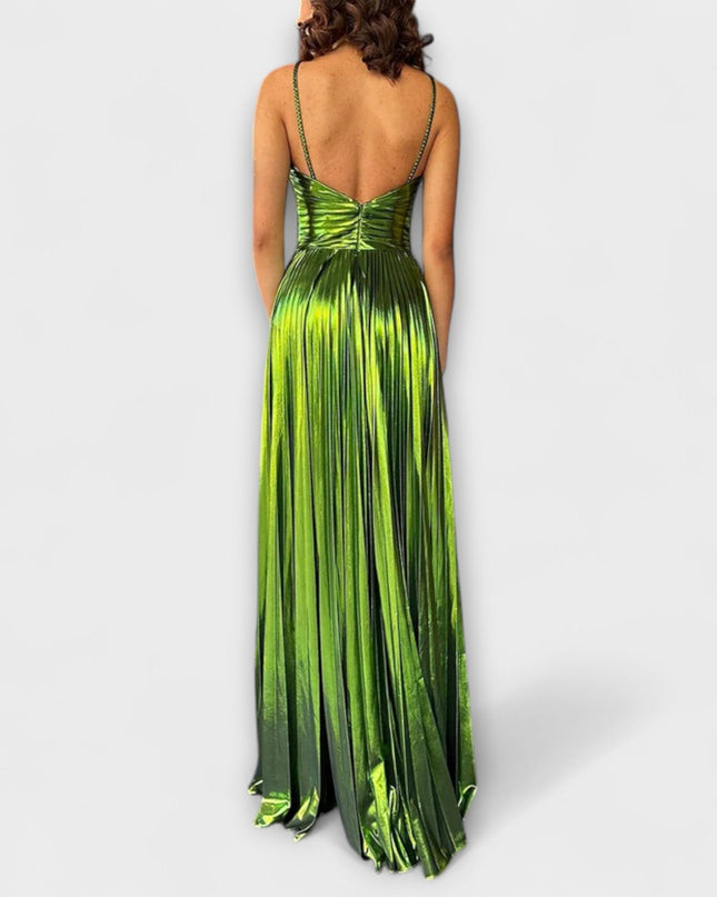 Norina - Maxikleid mit Metallic-Stoff