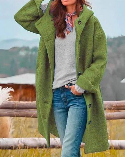 Lara - Eleganter Mantel mit langen Ärmeln und Knöpfen