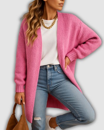 Nova - Klassische Damenstrickjacke mit offener Vorderseite