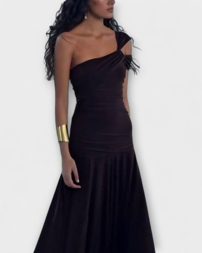 Rosalie - Off-Shoulder Enges Maxikleid