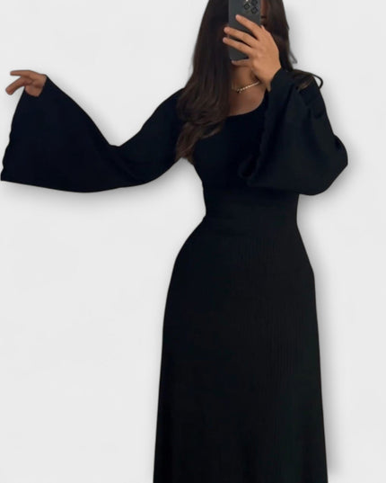Frieda - Schickes Strickkleid mit Taillendetail