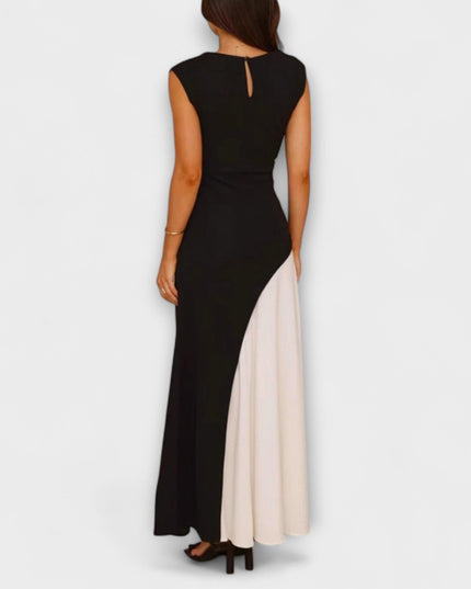 Annelie - Monochrome Farbblock Taillenkleid