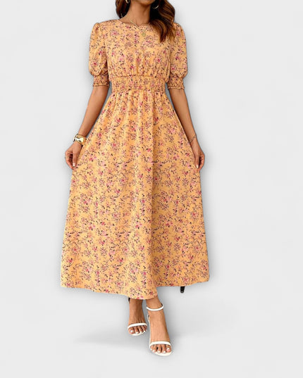 Käthe - Kleid mit Rundhalsausschnitt und Blumenmuster