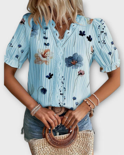 Emily - Modische Bluse mit spitzem Ausschnitt
