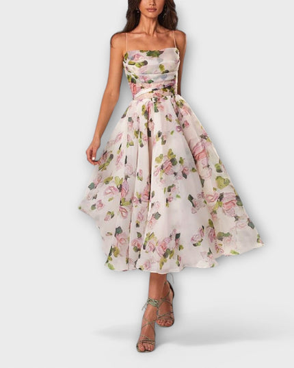 Carissa - Elegantes Chiffon Midikleid