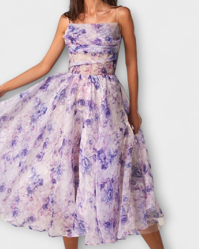 Carissa - Elegantes Chiffon Midikleid