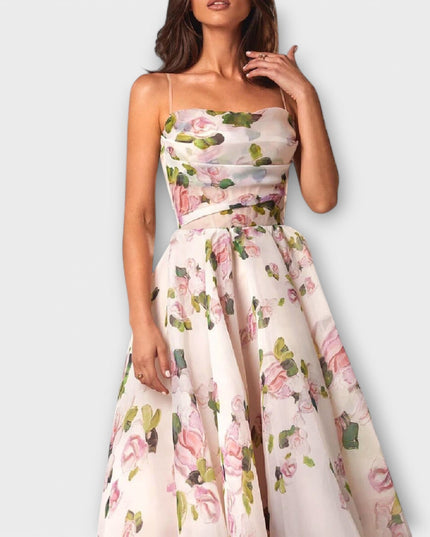 Carissa - Elegantes Chiffon Midikleid