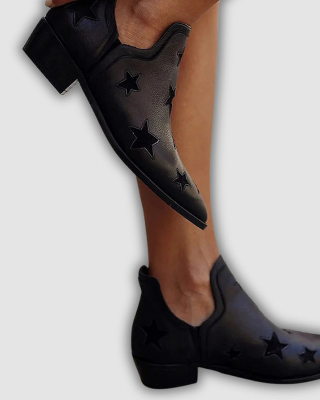 Lila - Western Stiefeletten mit Sternen