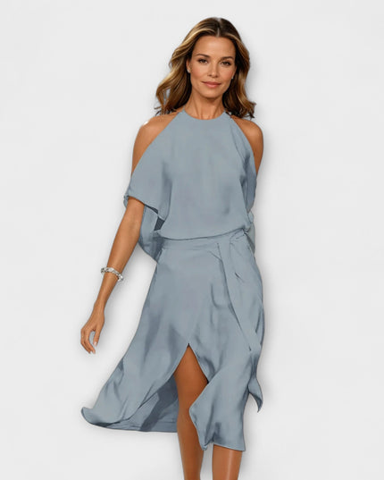 Theresia-Marie - Elegantes Kleid mit modischen Schulterausschnitt
