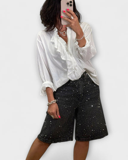 Elina – Bermudashorts Mit Glitzernden Strassdetails