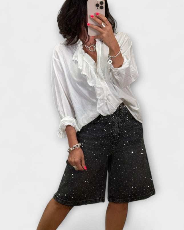 Elina – Bermudashorts Mit Glitzernden Strassdetails