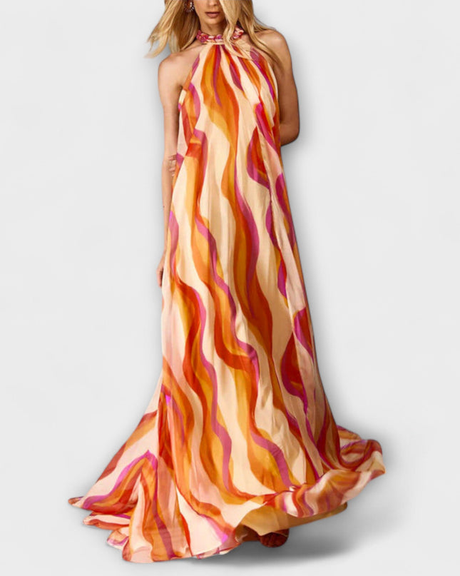 Erika - Schickes geflochtenes Maxikleid mit Wellenmuster