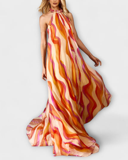Erika - Schickes geflochtenes Maxikleid mit Wellenmuster