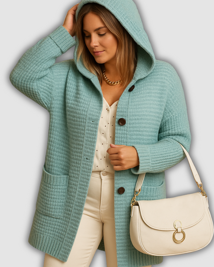 Clea - Offene Damenstrickjacke mit verlängerter Vorderseite