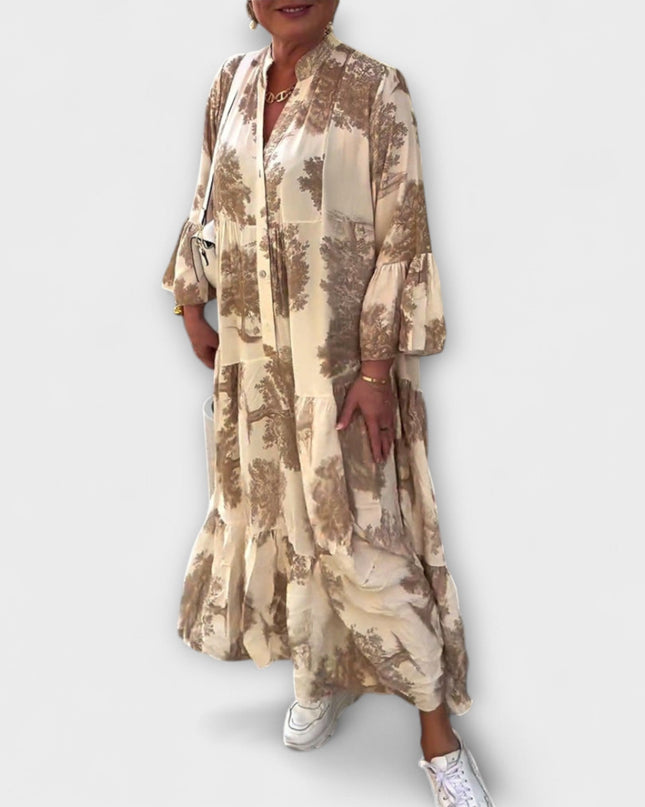 Lilly - Elegantes Floral-Maxi-Kleid