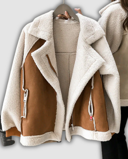 Anna - Jacke mit Reißverschluss aus Kunst-Lammfell
