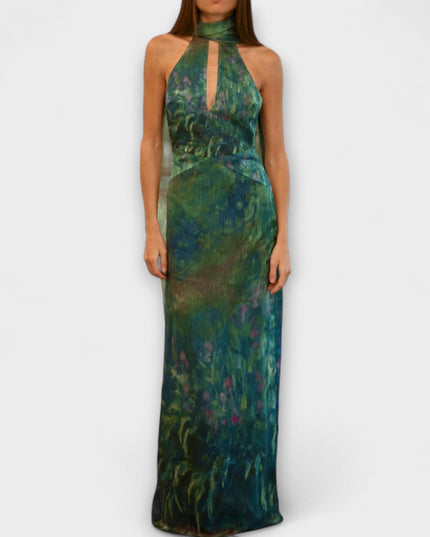 Henriette - Iris Druck Monet Maxikleid