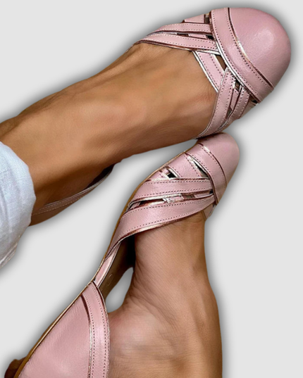 Kaia - Geflochtene Ballerinas mit Seitenausschnitt