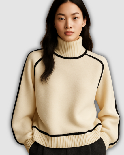 Ysabel - Gestrickter Rollkragenpullover mit eleganter Passform für Damen