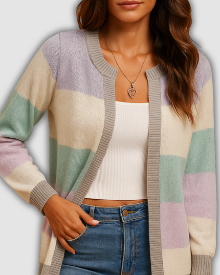Danica - Langer offener Damencardigan mit eleganter Passform