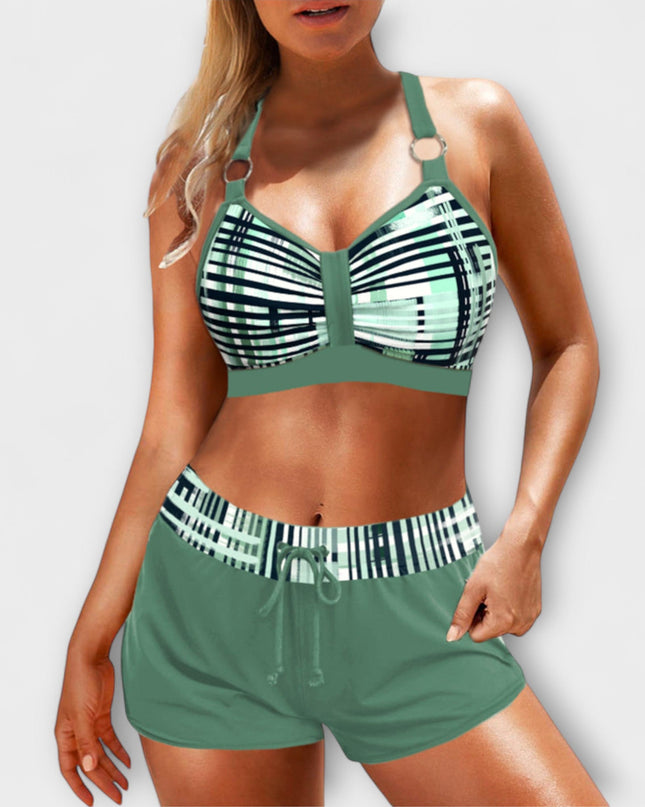 Ariana - Gerippter Bikini mit Hoher Taille