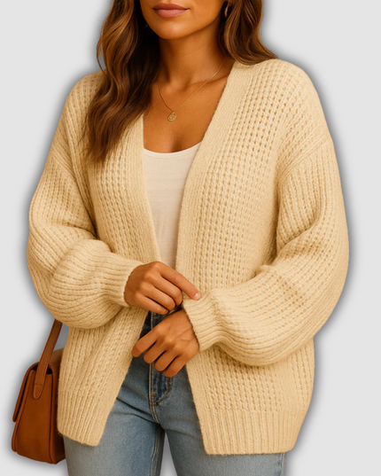 Liora - Lockere offene Damenstrickjacke mit Casual-Passform