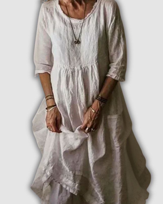 Siglindis - Maxikleid mit weitem Rundhalsausschnitt