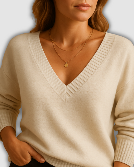 Greer - Damenstrickpullover mit V-Ausschnitt und eleganter Passform