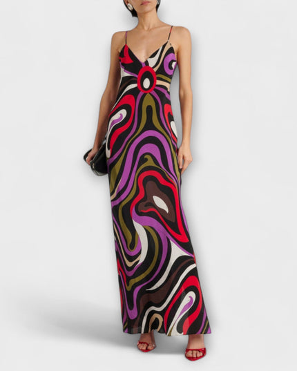 Anja - Maxi-Kleid im Marmor-Druck