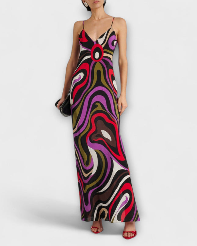 Anja - Maxi-Kleid im Marmor-Druck