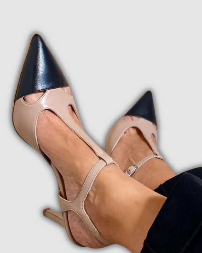 Alina - Zweifarbige Pumps mit Riemchen
