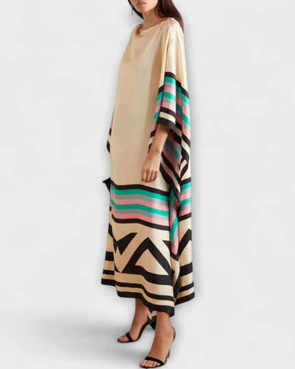 Anke - Locker geschnittener geometrischer Kaftan