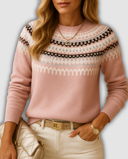 Haven - Damenstrickpullover im Boho-Stil mit Rundhalsausschnitt