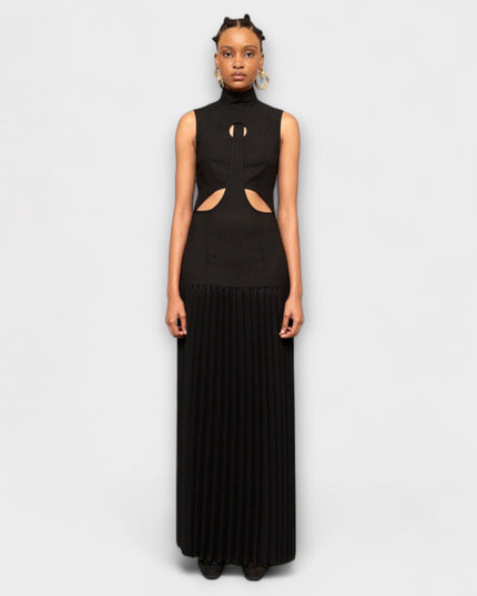 Alisa - Maxikleid mit Falten und Ausschnitten