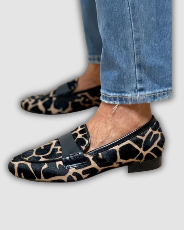 Lea - Mokassins mit Animal-Print