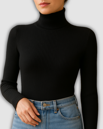 Zella - Eleganter Damenstrickrollkragenpullover
