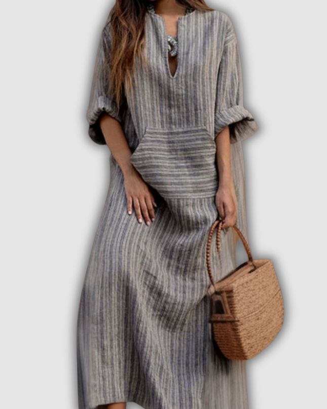 Gerlindis - Maxikleid mit Vintage-Streifen