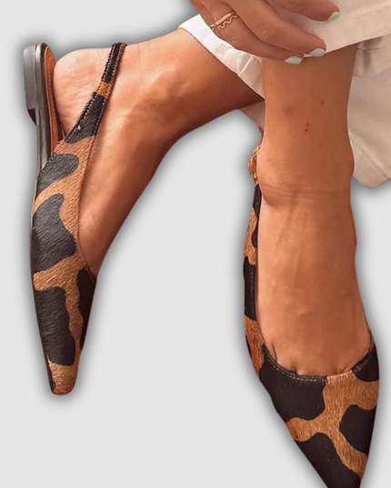 Vivia - Spitze Slingbacks mit Animal-Print