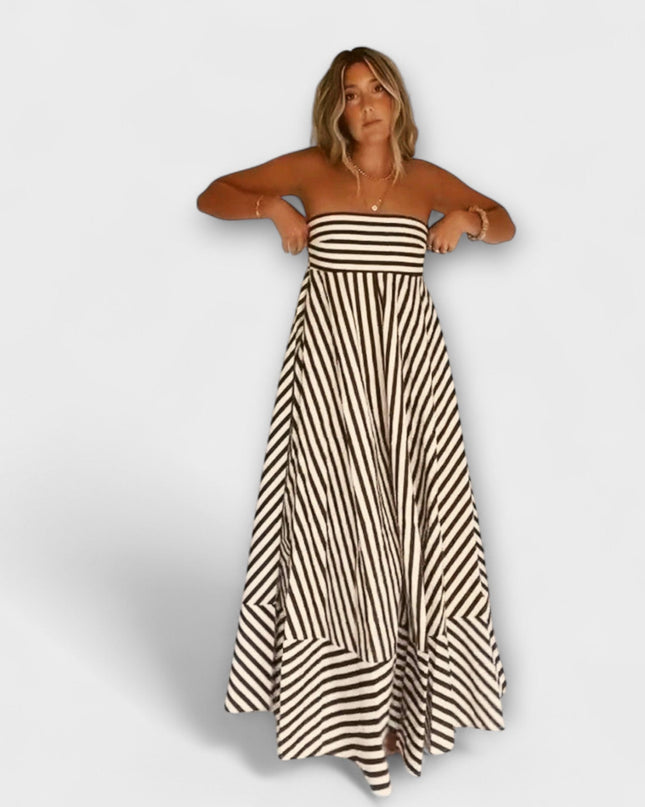 Sibylle - Nocturnal Charm Rüsch Maxi Kleid