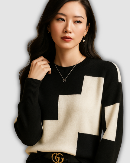 Jolie - Locker fallender Damenpullover mit eleganter Passform und minimalistischem Design