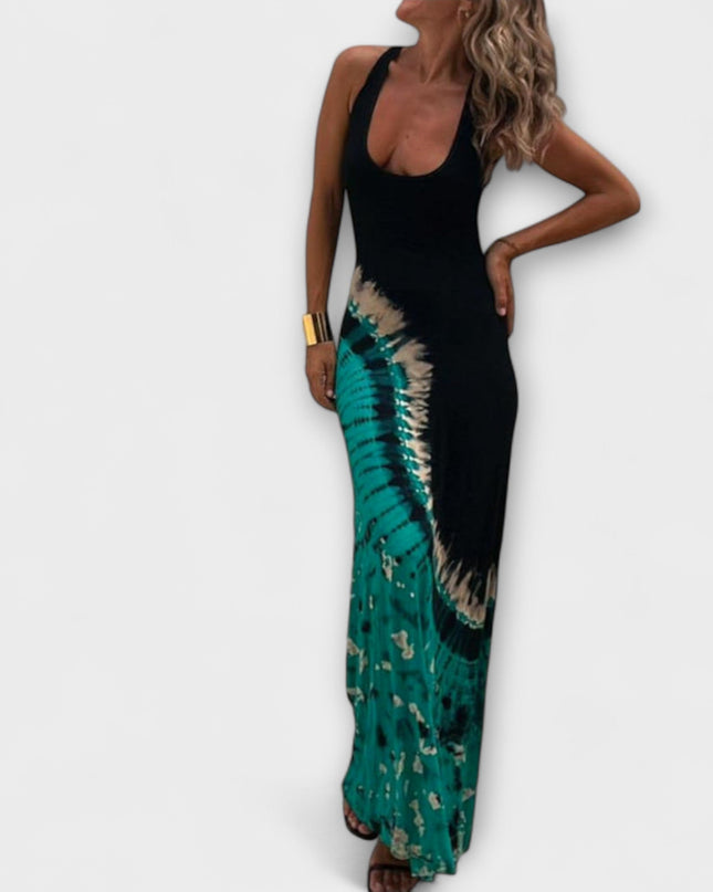 Gisela - Maxikleid mit Sternenhimmel-Tie-Dye